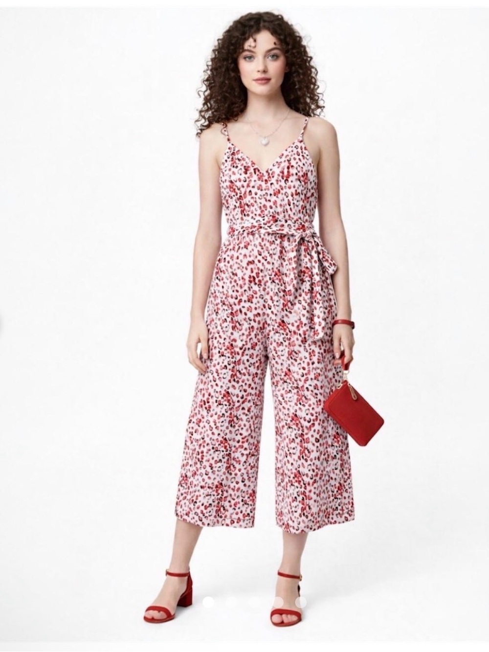 Banana Republic Spaghetti Strap Floral Jumpsuit in Pink